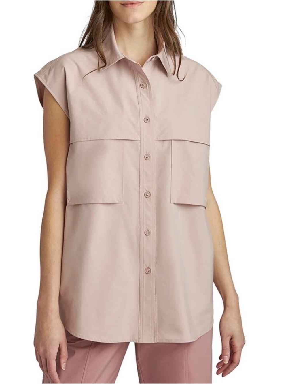 Tilley Sleeveless Shield Shirt, Button-Front Dusty Blush, Utility, Performance,L